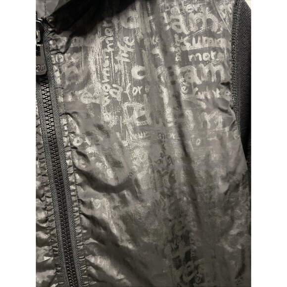 Desigual Black Reversible Hooded Full Zip Up Black Windbreaker Jacket Size S - Picture 10 of 14